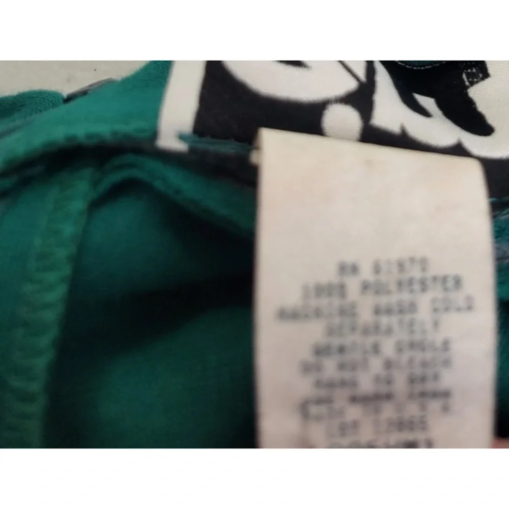 VTG EJM Colorblock Turtleneck Long Sleeve Sheath Dress Green Blue Red Size 8 - Picture 11 of 11